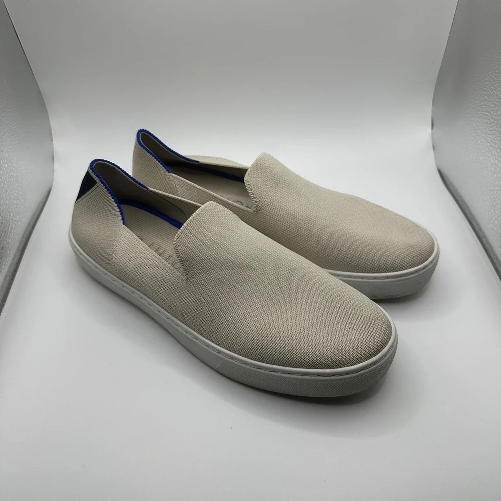 Rothys The Sneaker Sand Beige Slip On Knit Shoes Womens Size 9 006-101